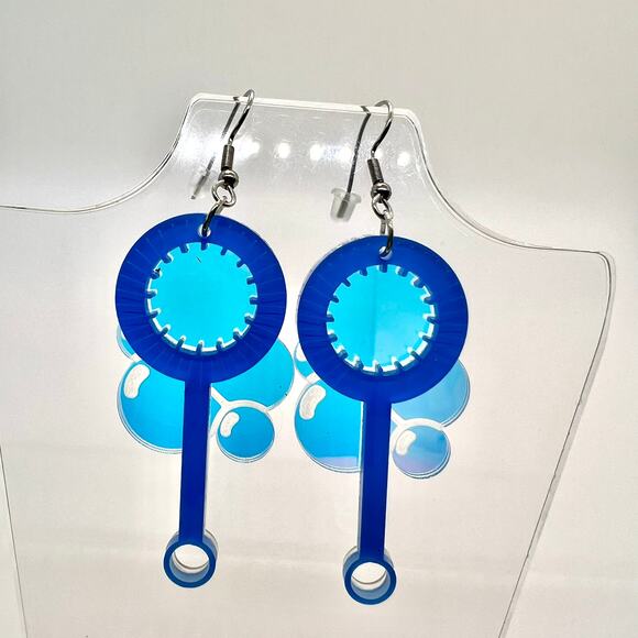 Bubble Wand Earrings - Summer Earrings - Bubble Accessories - Party Earrings - Picture 3 of 11